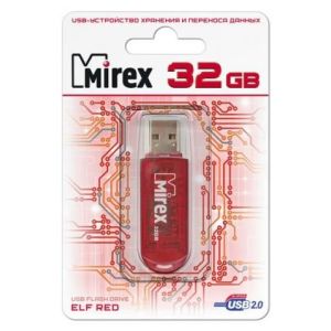 Флэш-драйв 32GB Mirex USB 2.0 ELF RED (ecopack)