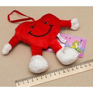 Мягкая игрушка сердце красное 14см. 8179 (ручки ножки)