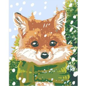 Картина по номерам на холсте 50х40 «Зимняя лисичка»