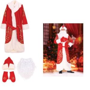 Карнавальный костюм «Дед Мороз» TZ 13252 красный//разм.50