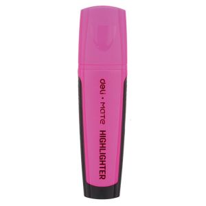 Текстовыделитель розовый DELI EU35040 Mate скошенный пиш. наконечник 1-5мм резиновый грип
