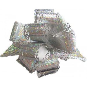 Бант голография ШАР+ажур 3см 7077 серебро