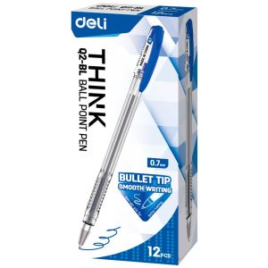 Ручка шариковая DELI Think EQ2-BL синяя, пишущий узел 0,7мм,толщина линии письма 0,35мм