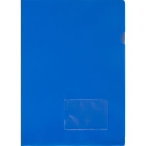 Папка-уголок А4 180мкм Attache синяя, карман для визитки 1209227