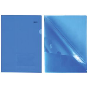 Папка-уголок с карманом для визитки А4 синяя 0,18 мм AGкм4 00102 V246955
