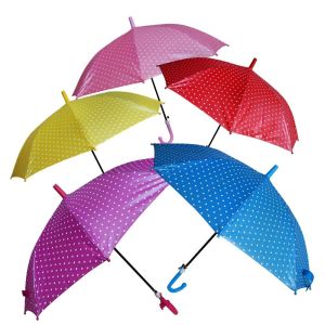 Зонт цветной 45см перламутр.горошек, ткань, цвет в ассорт., со свистком