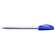 Ручка на масляной основе DELI ES308 Pionner синяя, игольчатый пишущий узел 0,7мм, прозрачный корпус, сменный стержень 133мм