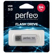 Флэш-драйв 64GB Perfeo USB 3.0 C14 Silver metal series