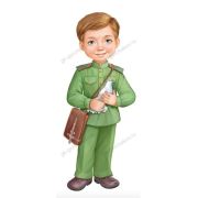 Плакат поздравит. фигурный 59,205,00 Мальчик в военной форме с голубем
