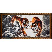 Раскраска Kwelt 80*1500см Тигры на охоте, холст +3 кисти+акрил. краски 27цв, К011