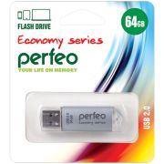Флэш-драйв 64GB Perfeo USB E01 Silver economy series