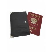Обложка для паспорта Холдер (Карман) и пласт. карт J-023 с кнопкой