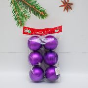 Набор шаров лого матовые 7см 6шт. фиолетовый 7BC-мат.фиол