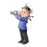 Плакат поздравит. фигурный А3 59,137,00 Мальчик-моряк с биноклем