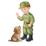 Плакат А3 59,138,00 Мальчик-пограничник с собакой