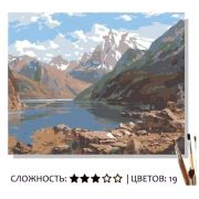Картина по номерам на холсте 50х40 «Озеро в горах» КН5040375