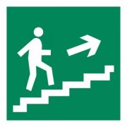 Наклейка-знак «Лестница наверх направо» 9-86-0021 200х200мм по ГОСТУ