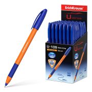 Ручка шарик. ErichKrause® U-109 Orange Stick&Grip 1.0, Ultra Glide Technology, цвет чернил синий