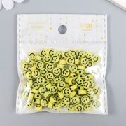 Бусины пластик «Жёлтые кружочки со смайлами» набор 15 гр 0,4х0,7х0,7 см 5473026
