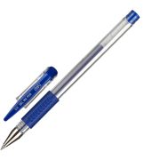 Гелевая ручка синяя  игол. након. 0,5мм DELI 6601 с резин. держателем