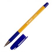 Ручка шариковая «BEIFA» АА 128А синяя, пишущий узел 0,7мм, оранжевый корпус, резиновый упор, металлический наконечник