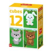 Кубики «Лесные животные» (без обклейки) 12 шт Baby Toys 03538
