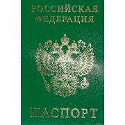 Обложка для паспорта Глянец Зеленый тисн. золото 02-237