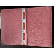 Обложка на паспорт Гладкая нат. кожа. мет. уголки А-051  Розовая