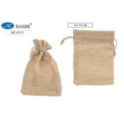 Подарочный мешок из ткани - рогожка, 9*12 см МС-6711