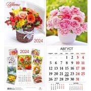 Календарь 2024 настенн. на скр. 12л. 240*240 31111 Цветы