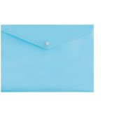 Папка на кнопке Бюрократ Pastel -PKPAST/BLUE A4 пластик 0.18мм голубой кнопка белая