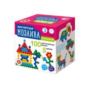 Магнитная шестигранная мозаика для детей (100 фишек, 5 цветов)