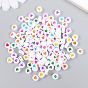 Набор бусин пластик «Сердечко в круге» разноцветные 20гр 2504821