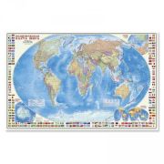 Карта Мир политическая с флагами М-б 1:24 млн. 124х80 настенная лам. 9785906964588