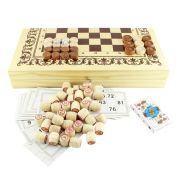 Игра 4 в 1 нарды,шашки,шахматы,карты (400*200*55) НШ-3 всё деревян.