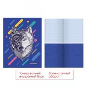 Тетрадь 48л. кл. ТК486482 BLUE Волк (внутненние листы бледно голубые)