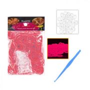Резиночки д/плетения KW-054-5 11*8 200 розовых рез,крюч,10клипс