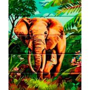 Живопись по номерам на шпоне 40х50см 1661305 Слон в тропическом лесу
