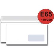 Конверт Е65 евро 110*220 белый отрывн. лента 80г запечатка правое окно