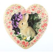 магнит пазлы сердечко кролик в сирени 10*10 см 405832