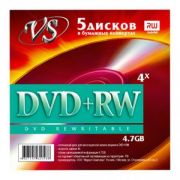 Диск DVD+RW VS 4,7Gb 4х в конверте/5
