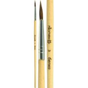 Кисть белка №3 живописная «Attomex»  круглая, деревянная ручка