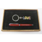 Набор подарочный 553BK «Love» ручка пов.мех.+брелок