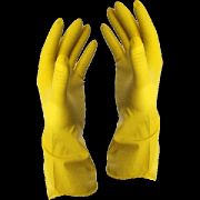Перчатки хоз. латексные «CleanLab» 9052704 плотные, внутр. напыление 100% хлопок, размер L желтые