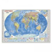 Карта Мир политическая + инфографика М-б 1:18,5 млн. 107х157 настенная