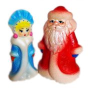 Дед Мороз и Снегурочка (набор) СИ-100 резиновые Дед 22см, Внучка 16см