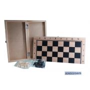 Шахматы деревянные 24*12*3см фигуры пластик, в коробке (Арт. AN02583)