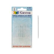 Комплект игл для шитья вручную Gamma N-004 для слабовидящих №5/9 6шт.  в блистере