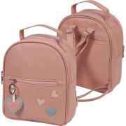 Рюкзак подростковый «deVENTE.Love» 7032001 24x21x10 см с аппликацией в виде сердечек, розовый