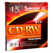 Диск CD-RW VS 700mb 4/12х Slim5